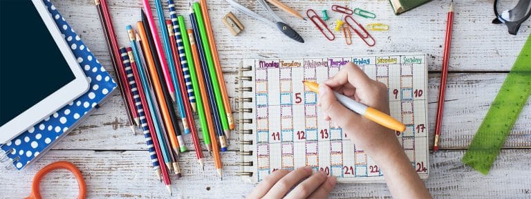 Pencils and a calendar